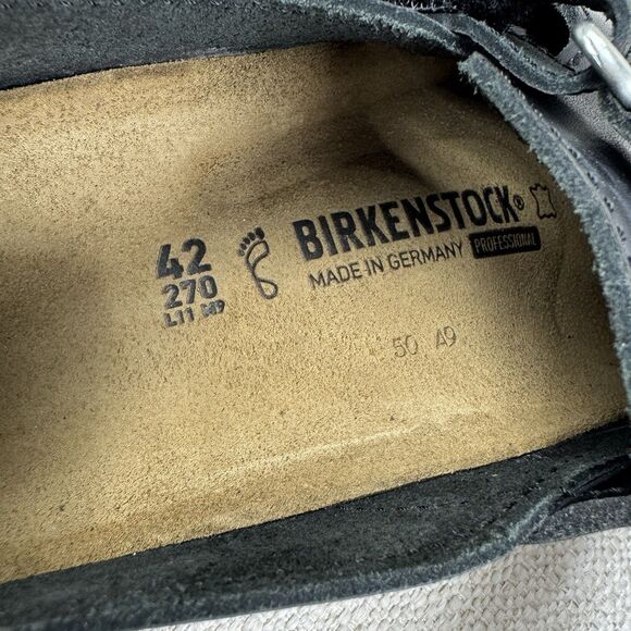Birkenstock Linz Professional Clog Size 42 Super Grip Leather Black Occupational - Picture 7 of 13